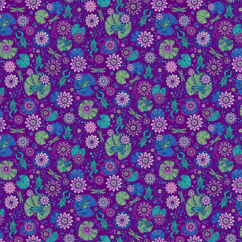 Quilting Cotton Deborah's Garden Magenta Floral Northcott