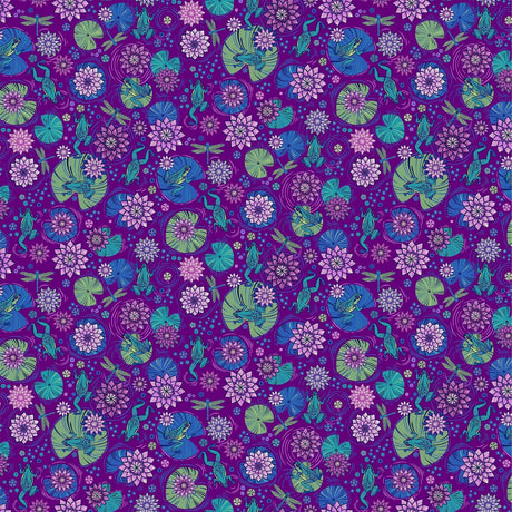 Quilting Cotton Deborah's Garden Magenta Floral Northcott