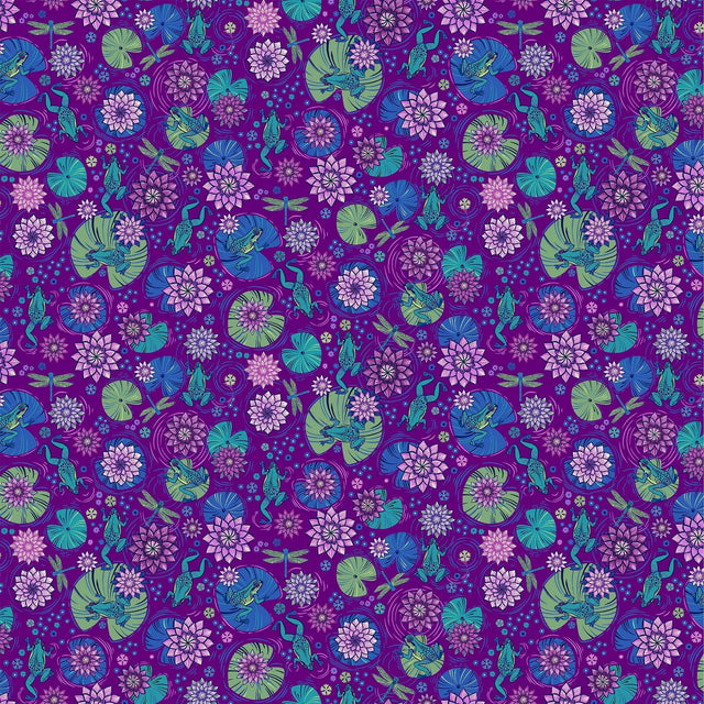 Quilting Cotton Deborah's Garden Magenta Floral Northcott
