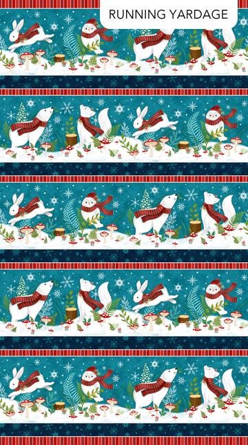 Quilting Cotton Woodland Wishes Northcott Animal Floral Print