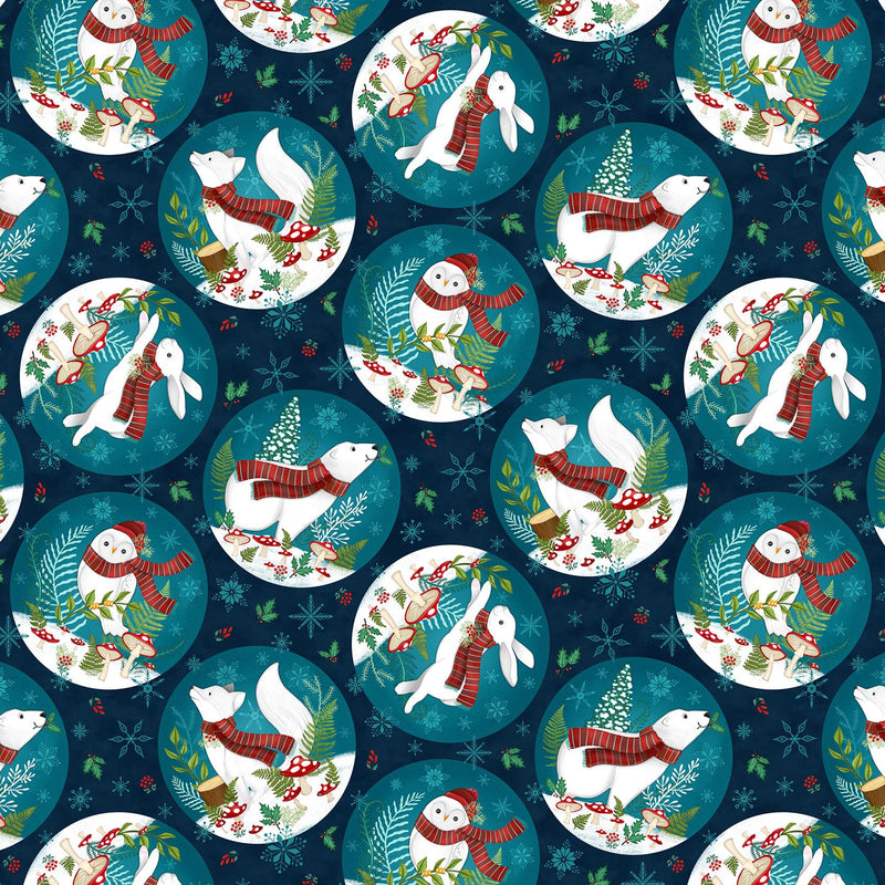 Quilting Cotton Woodland Wishes Northcott Animal Floral