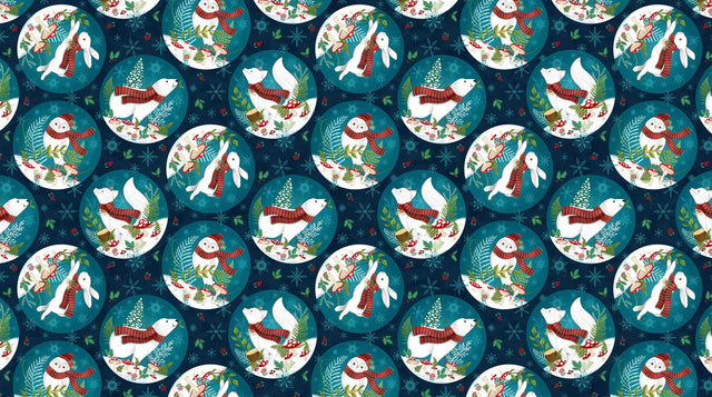 Quilting Cotton Woodland Wishes Northcott Animal Floral
