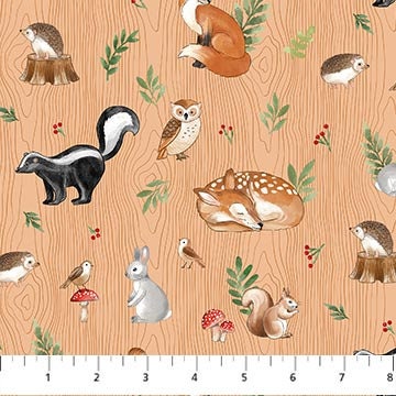 Quilting Cotton Woodland Adventures Light Rust Multi Northcott