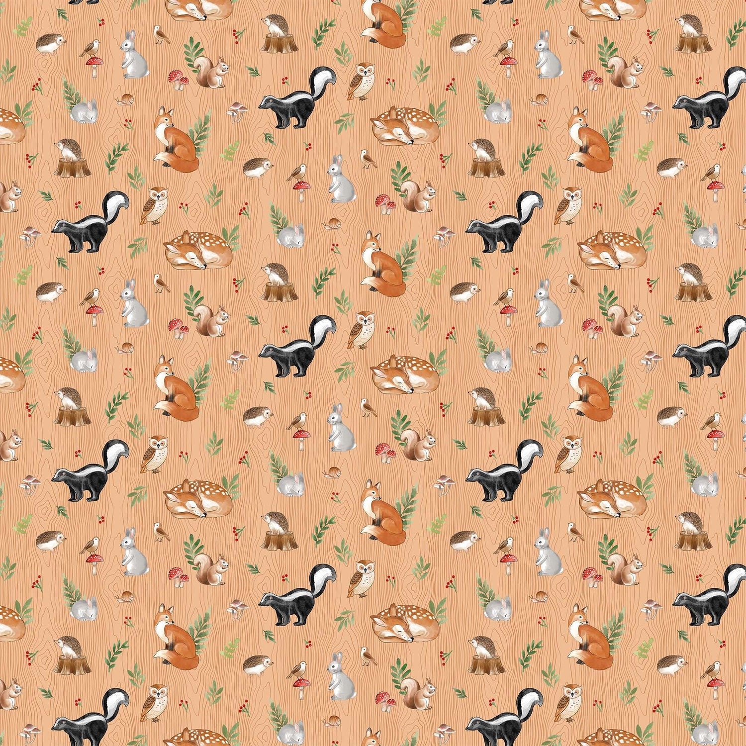 Quilting Cotton Woodland Adventures Light Rust Multi Northcott