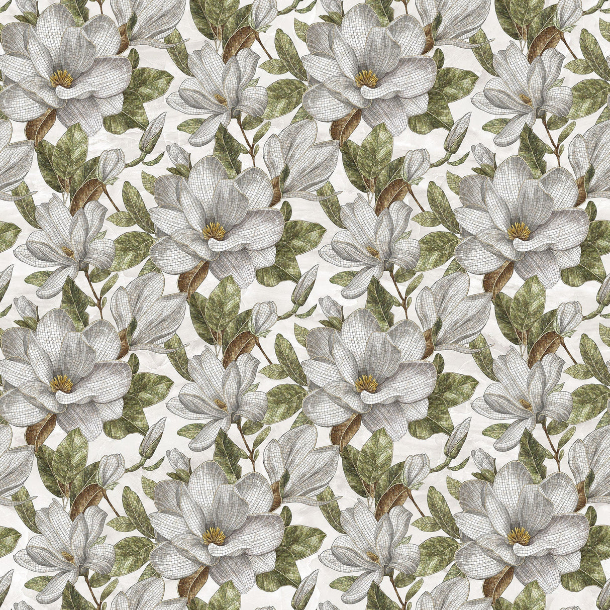 Quilting Cotton Magnolia Mosaic Digital Northcott