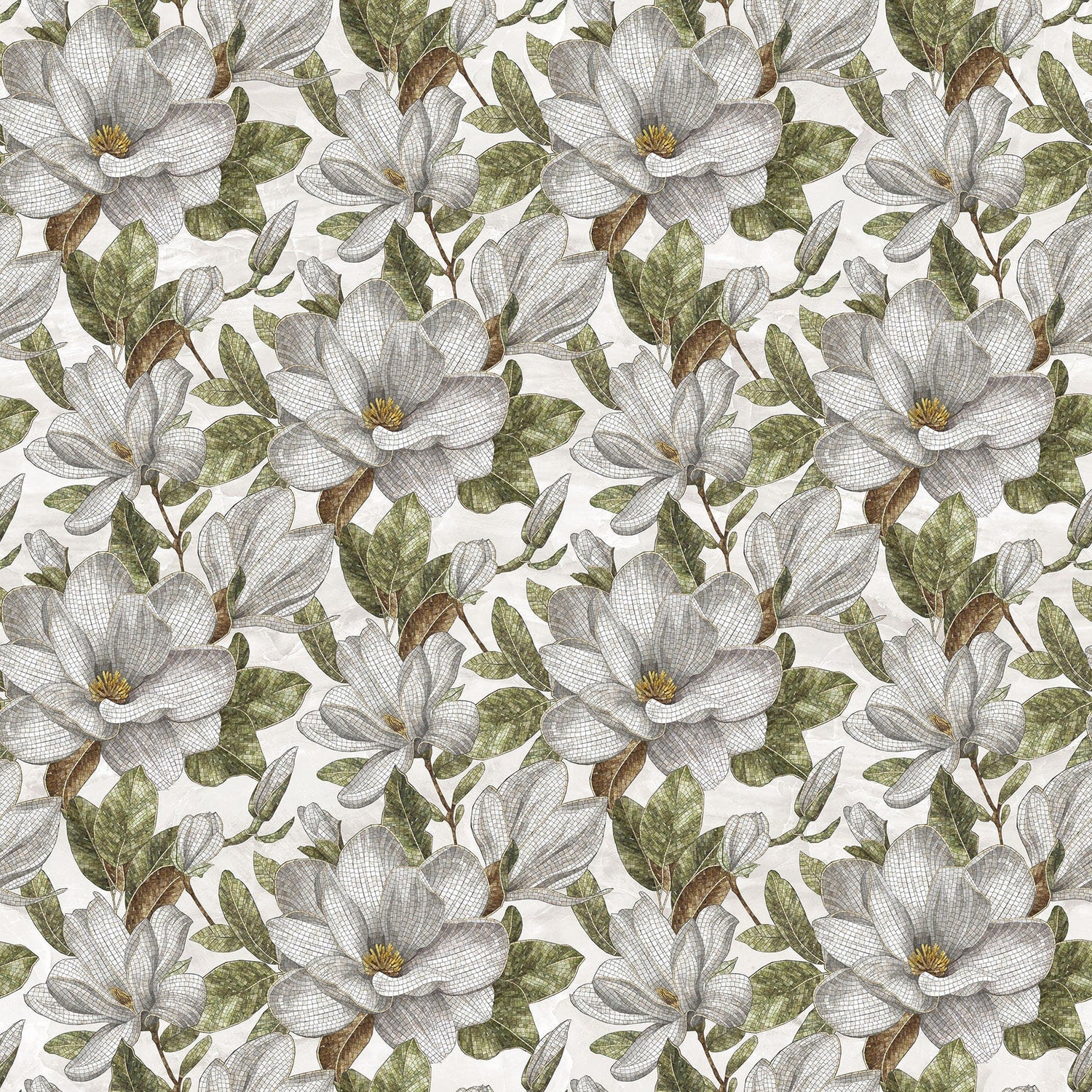 Quilting Cotton Magnolia Mosaic Digital Northcott