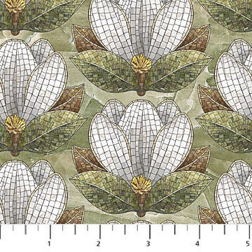 Quilting Cotton Magnolia Mosaic Digital Northcott