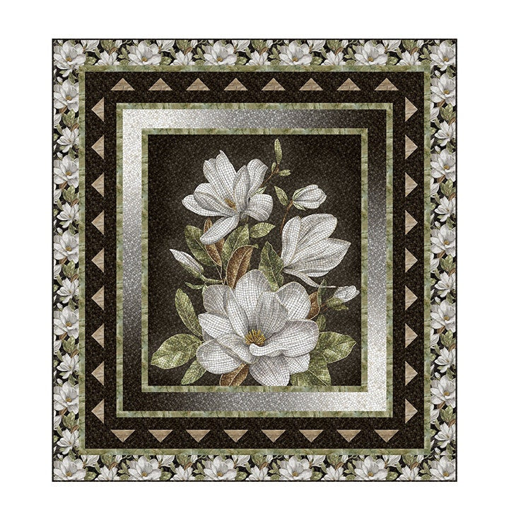 Quilting Cotton Magnolia Mosaic Digital Northcott