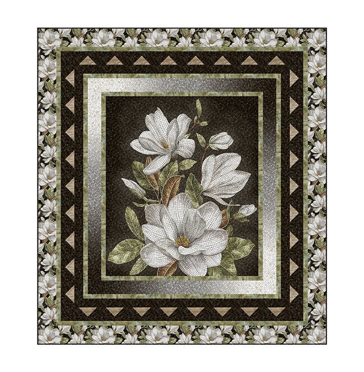 Quilting Cotton Magnolia Mosaic Digital Northcott