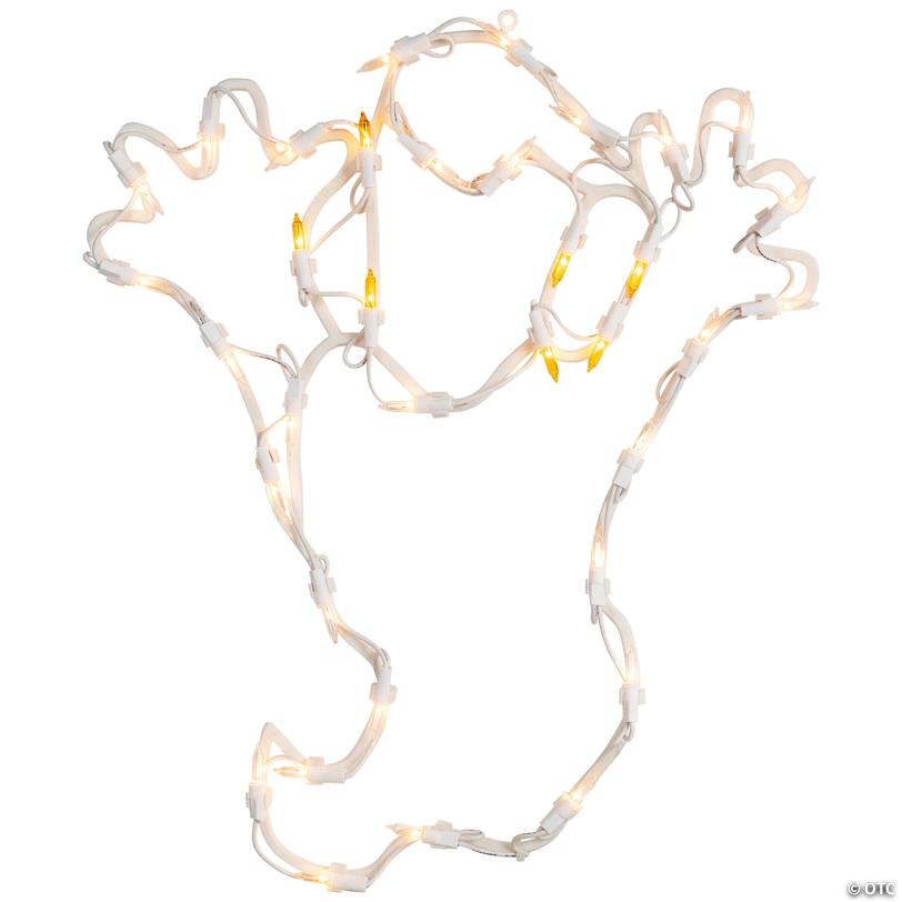 Northlight 15" Lighted Ghost Halloween Double Sided Window Silhouette Decoration