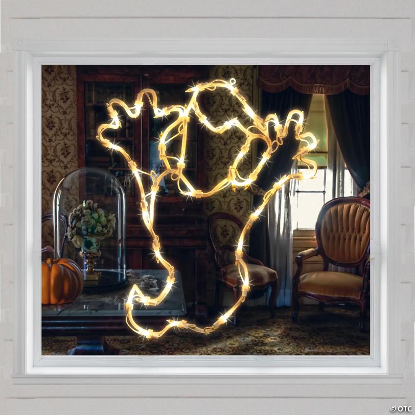 Northlight 15" Lighted Ghost Halloween Double Sided Window Silhouette Decoration