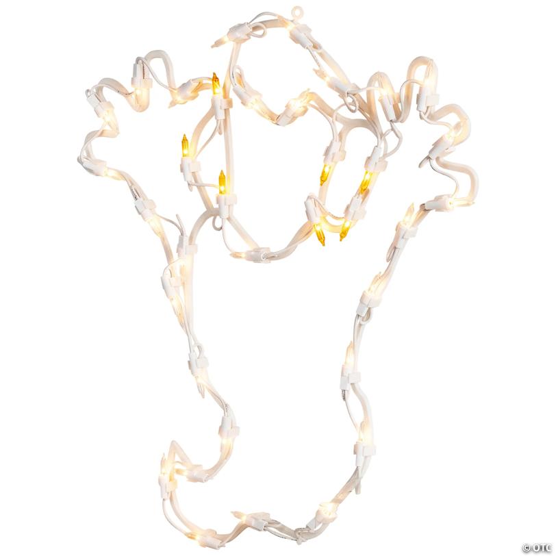 Northlight 15" Lighted Ghost Halloween Double Sided Window Silhouette Decoration