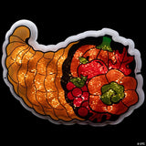 Northlight 16" Gold and Red Lighted Cornucopia Thanksgiving Window Silhouette Decoration