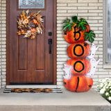 Northlight 33" Orange and Black Stacked Pumpkins Outdoor Halloween Decoration