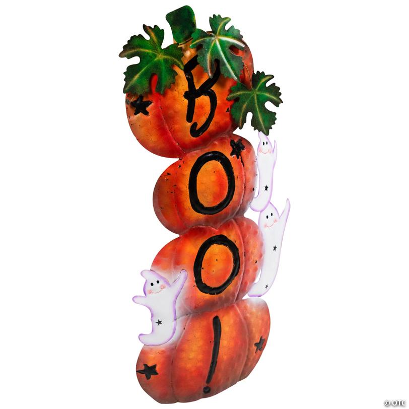 Northlight 33" Orange and Black Stacked Pumpkins Outdoor Halloween Decoration
