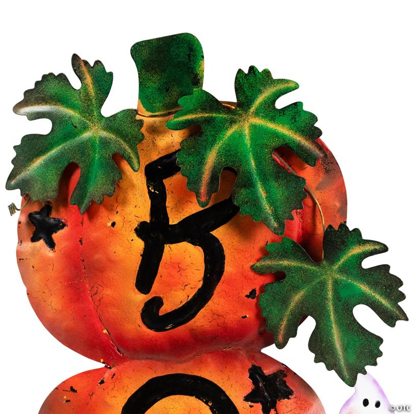 Northlight 33" Orange and Black Stacked Pumpkins Outdoor Halloween Decoration
