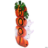 Northlight 33" Orange and Black Stacked Pumpkins Outdoor Halloween Decoration