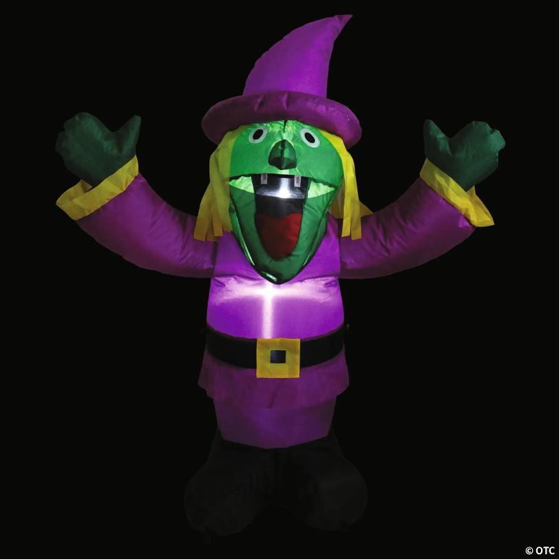 Northlight 3.5' Purple Inflatable Lighted Witch Halloween Outdoor Decoration