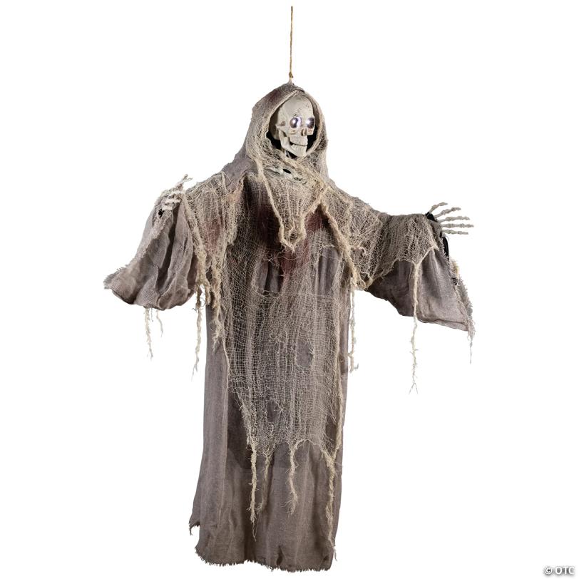 Northlight 36" Gray Touch Activated Hanging Death Reaper Halloween Decor