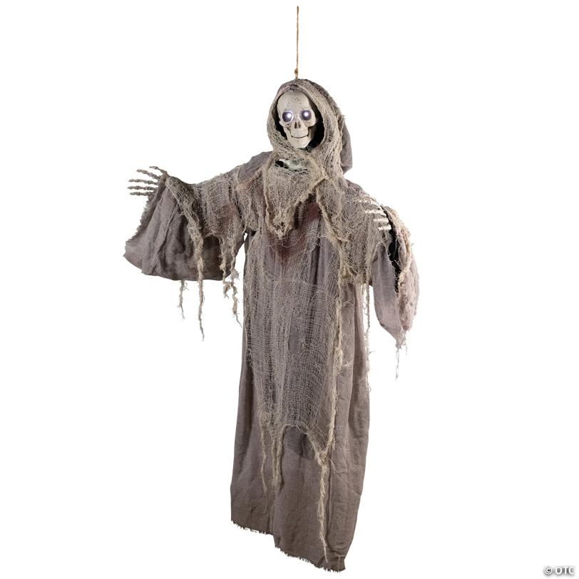 Northlight 36" Gray Touch Activated Hanging Death Reaper Halloween Decor