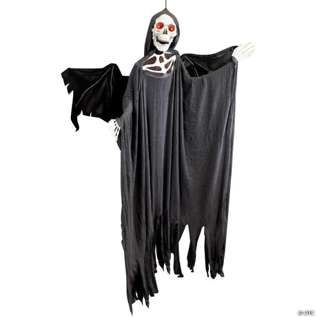 RADYAN Pre-Lit Sonic Skeletal Reaper with Wings Halloween Yard Decoration shown in a clear product image