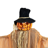 Northlight 6' Black and Brown Animated Jack o Lantern Scarecrow Halloween Decor
