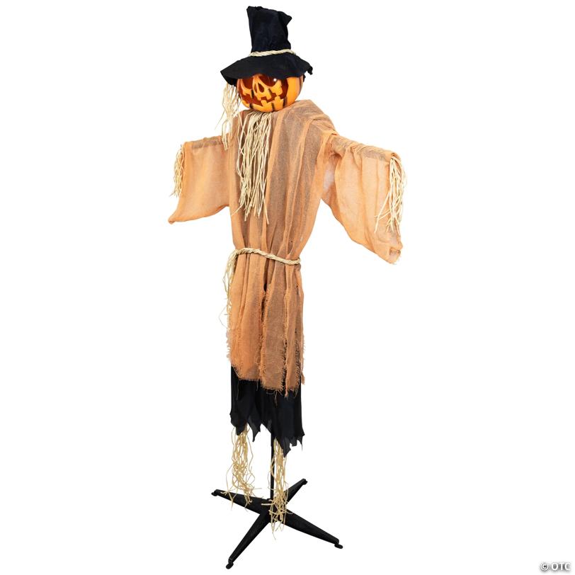Northlight 6' Black and Brown Animated Jack o Lantern Scarecrow Halloween Decor
