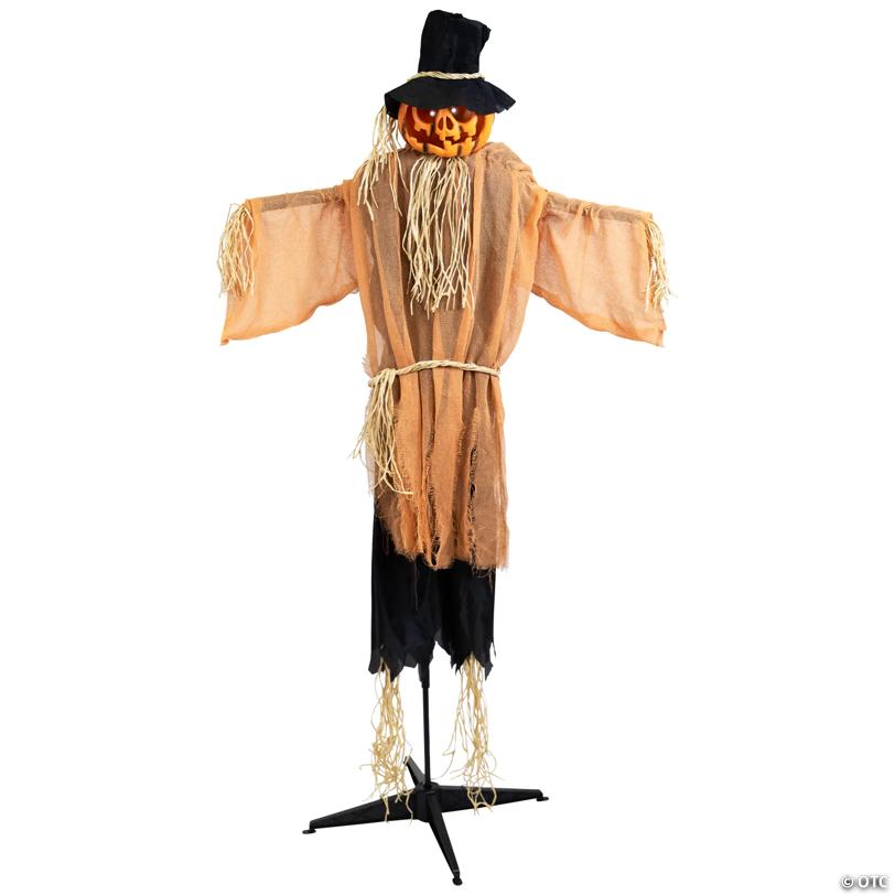 Northlight 6' Black and Brown Animated Jack o Lantern Scarecrow Halloween Decor