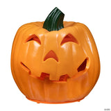 Northlight 9.75" Orange and Green Animated Double-Sided Pumpkin Halloween Decor