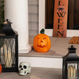 Northlight 9.75" Orange and Green Animated Double-Sided Pumpkin Halloween Decor