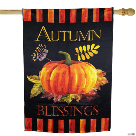 RADYAN Autumn Blessings and Pumpkin Outdoor Garden Flag for Seasonal Decor shown in a clear product image