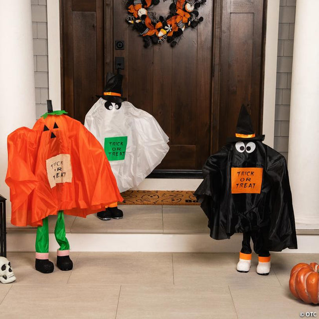 Northlight Set of 3 Ghost, Pumpkin and Bat 36" Standing Halloween Kid Figures