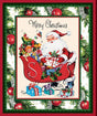 Fabric Panel Merry Melody Nostalgic Santa Christmas P&B Textiles