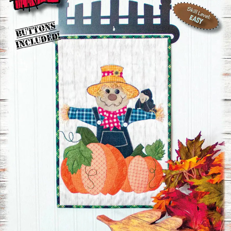 Applique Pattern Not So Scarecrow with Buttons