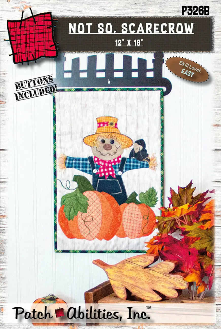 Applique Pattern Not So Scarecrow with Buttons