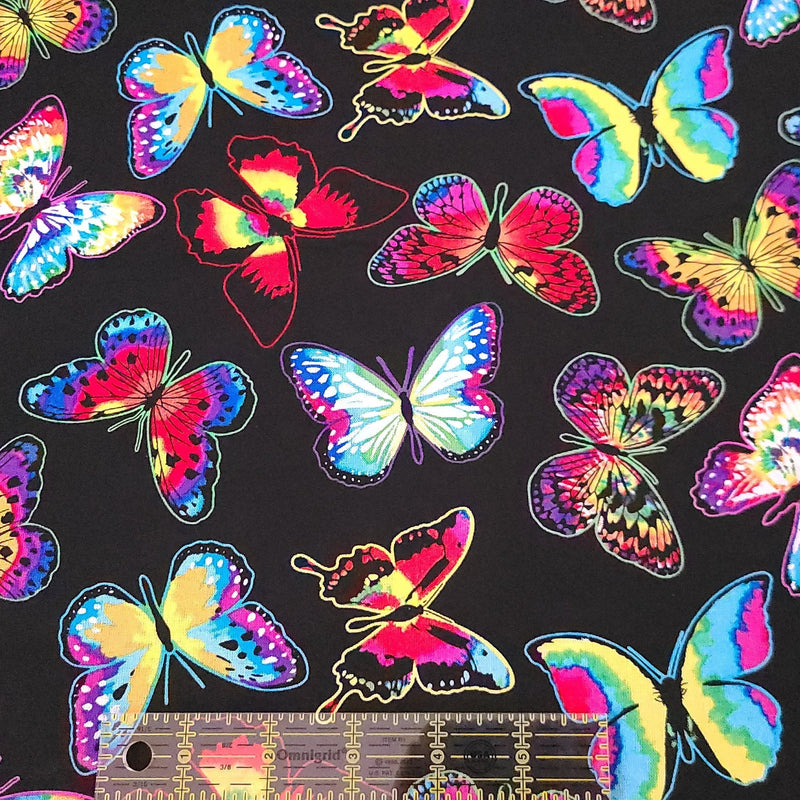 Quilting Cotton Tie Dye Butterflies 100% Cotton