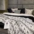 Braided Look Fluffy Soft Faux Fur Fabric - Gray White Braided Look, 104" X 93" (Cal King/Eastern King)