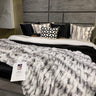 Braided Look Fluffy Soft Faux Fur Fabric - Gray White Braided Look, 104" X 93" (Cal King/Eastern King)