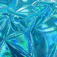 Turquoise Nuevo iridescent Holographic Embossed Crocodile Vinyl Fabric,