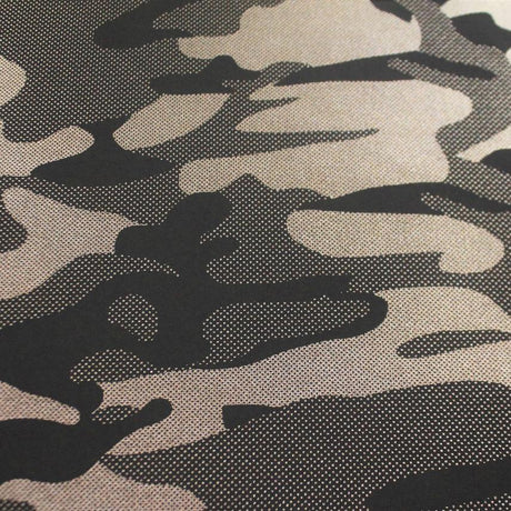 Nugi Foil Printed Spandex Fabric - Metallic Camouflage Print, 56" Width (1 Yard)