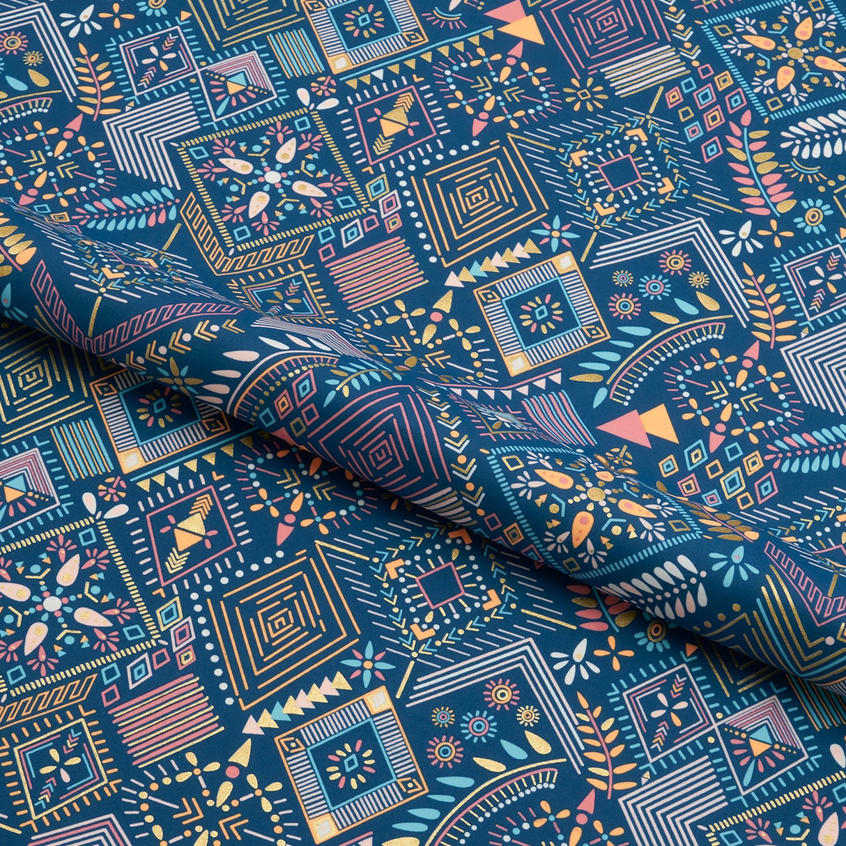 Foil Printed Spandex Tribal Multicolor