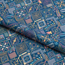 Tribal Ethnic Foil Printed Nylon Spandex Fabric - Multicolor Tribal Ethnic Foil Print, 55/56" Width (1 Yard)