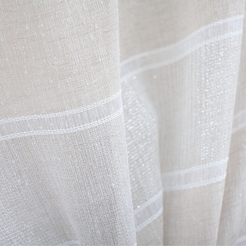 Odessa Fabric Polyester Fabric - Metallic Striped Sheer, 110" Width (1 Yard)