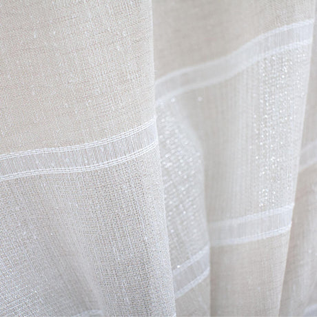 Odessa Fabric Polyester Fabric - Metallic Striped Sheer, 110" Width (1 Yard)