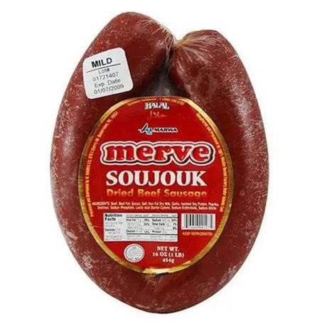 Merve Soujouk Mild Beef Sausage 16oz