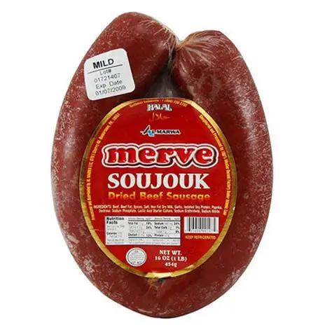 Merve Soujouk Mild Beef Sausage 16oz
