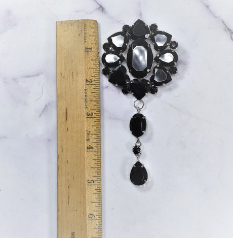 Gemstone Patch Applique Black Multi-Shape 2.5 x 5