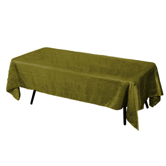 Olive Crinkle Crushed Taffeta Rectangular Tablecloth 60 x 108″