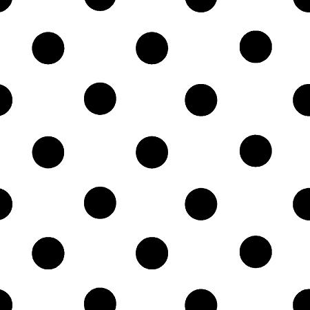1″ One Inch Black Polka Dot on White Poly Cotton Fabric,