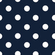 1″ One Inch White Polka Dot on Navy Poly Cotton Fabric